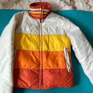Orange Zip-up Puffer